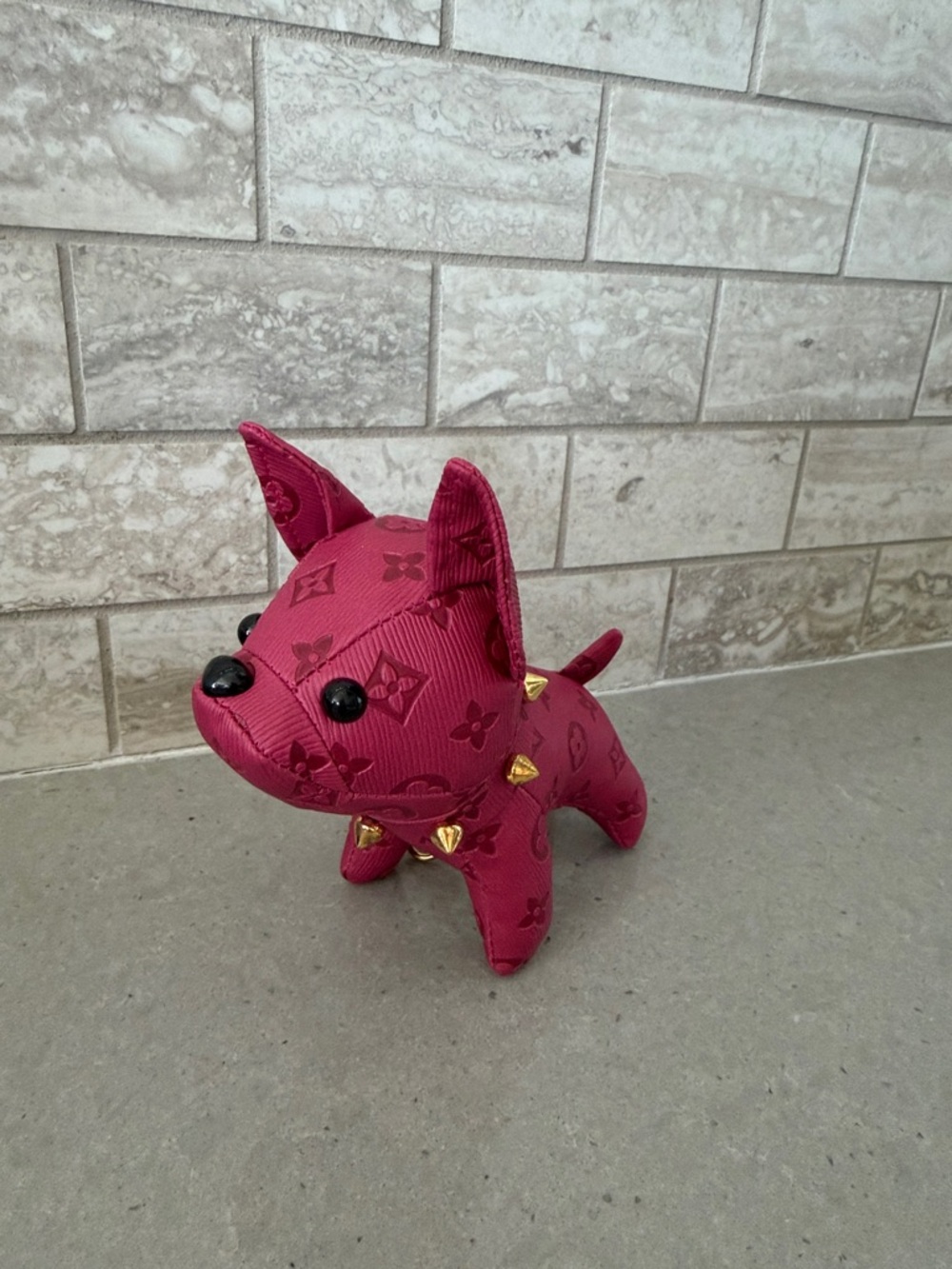 DARK PINK/FUSCIA  french bull Dog Plush keychain bagcharm